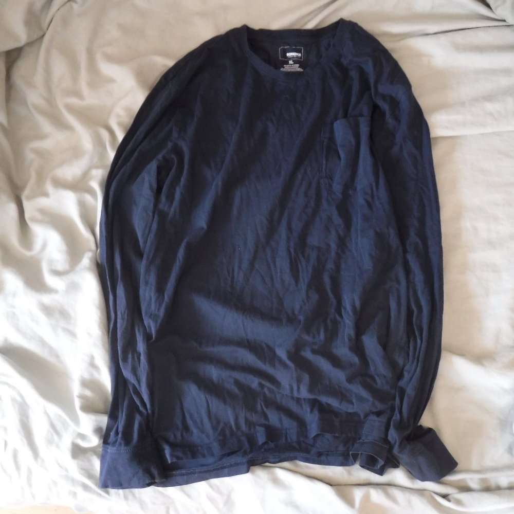 Sonoma Mens Size XL Blue Long Sleeve Shirt with Pocket
